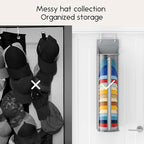 Hat Rack for Door and Closet – Large Capacity Hanging Hat Rack Organizer Holds 30-35 Caps, Over the Door Hat Storage Organizer for Bedroom, Entrance or Dorm, 1 Pack, Grey