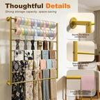 Wall Mounted Scarf Rack, Ties Silk Scarves Towels Storage Multifunctional Metal Rack, Space-Saving Wrapping Paper Organizer Ribbon Holder Wall Display Rack for Flower Shops