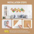 Cork Board Tiles - 4 Packs Adhesive Corkboards for Wall, Small Cork Board Squares Decorative for Office, School & Home