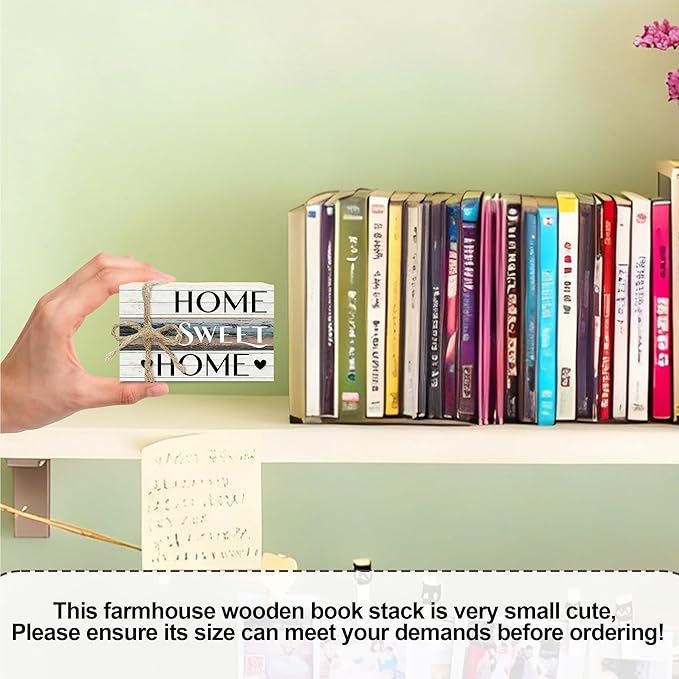 Mini Decorative Books For Home Decor, Small Wood Book Stack For Table Decor, Home Decor Book For Living Room Mantel, Farmhouse Stacked Books Decorative（L39）
