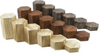 MOOCA Wooden 6 Pcs Hexagon Risers for Display Jewelry and Accessories Display Stand, Coffee