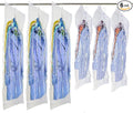 Hanging Vacuum Space Saver Bags 6 Pack, Closet Organizer Storage Bags, Vacuum Seal Clear Bags for Clothes, Suits, Dress or Jackets