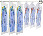 Hanging Vacuum Space Saver Bags 6 Pack, Closet Organizer Storage Bags, Vacuum Seal Clear Bags for Clothes, Suits, Dress or Jackets