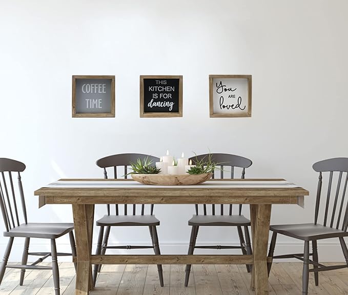 Joy Choice 8x8inch Kitchen Signs Wall Decor Farmhouse, You Are Loved Wooden Signs Personalized, Home Table Sign With Solid Wood Frame.