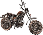 Metal Motorcycle Model - Collectible Moto Decor, Ideal Motorcycle Gifts for Men, Handcrafted Metal Replica for Study/Office/Living Room Decoration (Copper-Oversized)