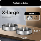 roygra Ash Tray (2 Pack), Outdoor Ashtray for Outside Patio, Stainless Steel Ashtrays for Cigarettes with 3 Holder, Smoking Accessories, Home Décor, Ashtrays for Smokers Indoor - Silver, X-Large