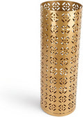 Umbrella Stand, Umbrella Holder for Entryway, Round Proof Hollow Metal Umbrella Holder Bin for Home Entryway (Gold)