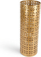 Umbrella Stand, Umbrella Holder for Entryway, Round Proof Hollow Metal Umbrella Holder Bin for Home Entryway (Gold)