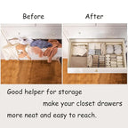 Drawer Organizer Clothes, Adjustable Dividers and Can Change the Size of the Dividers According , Can be Used in the Bedroom, Nursery and Closet Organizer or Storage, Underwear, Socks (Grey, Small)