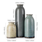 CWLWGO-Ceramic Flower Vase Set of 3, Pottery Decorative Vases for Modern Farmhouse, Living Room Kitchen Table Centerpieces, Idea Bookshelf Mantel and Entrance Decor - Multicolor