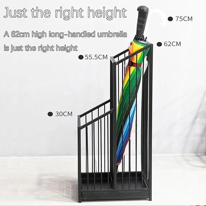 Indoor Metal Umbrella Stand，Umbrella Storage，Tall Metal Standing Umbrella Holder，Umbrella Holder for entryway，for Hotel，Offices，Home，Commercial(Gold,40 * 25 * 62cm/16 * 8 * 24.4in)