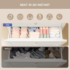 Criusia Drawer Organizer Clothes, 10 Pack Dresser Organizer for Baby Clothes, Underwear, Sock- Foldable Closet Organization and Storage Dividers Bins for Nursery, Bedroom (White)