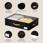 Underbed Storage With Wheels,Large Capacity 7.5 inches Height Storage Bins,Rolling Underbed Shoe Storage Containers,dorm Storage Drawers for clothes & blankets