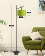 EDISHINE Modern Floor Lamps for Living Room, 64.7" Minimalist Standing Lamp with 3 Color Temperatures Bulb & Adjustable Linen Shade, Foot Pedal Switch, Arc Tall Lamp for Office Bedroom, Green Shade