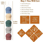 10 Pack Over The Door Hat Organizer for baseball caps | Multi-Functional Baseball Hat Rack for Closet | Wall Mounted Hat s torage organizer | 5 types of accessories cap holder stand w hooks ,White
