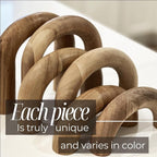 Wooden Arch Decor Set of 3 - Shelf Decor Aesthetic for Coffee Tables, Bookshelves, & Entryways - Acacia Wood Japandi Home Decor Accents - Modern Decorative Objects