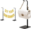 pickpiff Adjustable Purse Display Stands - Black Tabletop Display Holder for Handbags, Wreaths and Banners, for Home Closets, Retail Displays and Vendor Booths (3-Pack)