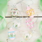 Lillian Vernon Hand Painted Blown Glass Easter Ornaments - Handcrafted Hanging Tree Decorations, Easter Egg Holiday & Party Decor, 2 in, Assorted, 12-Piece Set