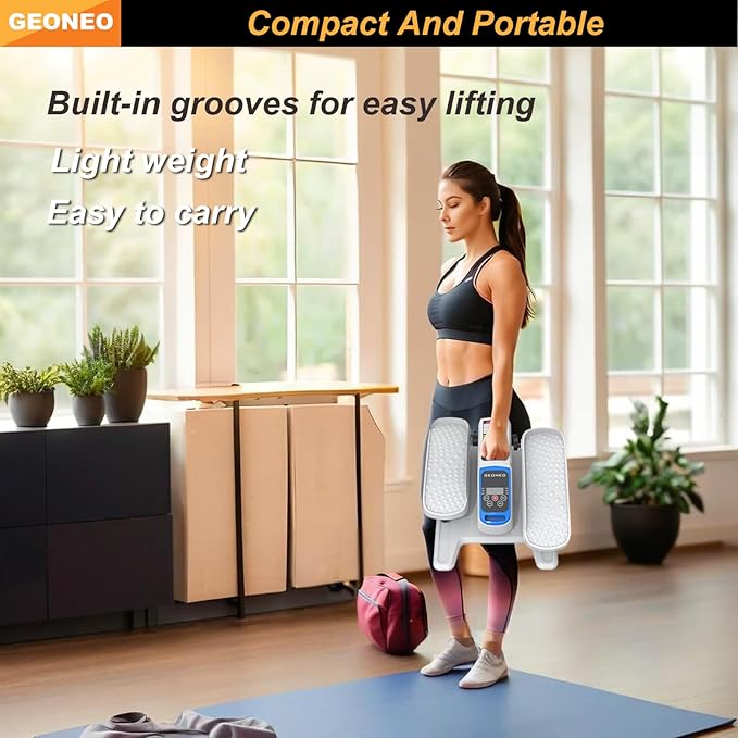 Under Desk Elliptical Machine, Electric Elliptical Exerciser for Senior, Quiet & Small Electric Seated Pedal Exerciser for Home with Display Monitor, Remote Control & 12 Adjustable Speeds