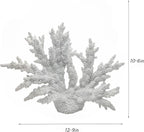 Etlemonde White Coastal Beach Coral Reef Decor Resin Statue - Faux Sea Coral Reef for Bathroom Shelf, Coffee Table, Nautical Beach House Home Decor Accent