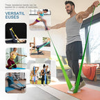 Professional 5 Pcs Long Resistance Bands and 5 Pcs Loop Bands. Latex-Free, Work Out Bands, Stretch Bands for Working Out Women or Men, Exercise Bands Set for Physical Therapy