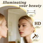 BEAUTYPEAK 80"x40" Rectangle Full Body Floor Mirrors, Full Length Mirror Hanging or Leaning, Aluminum Alloy Frame Wall Mirror for Bedroom, Dressing Room, Gold