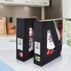 Acrimet Magazine File Holder Bin Storage, Vertical Rack for Documents, Folders and Mail, Durable Plastic Desk Organizer for Office & Home (Black Color) (2 Pack)