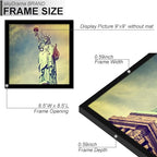 100% Solid Wood 9x9 Frame Set of 2, Black Square Picture Frame for 9 x 9 Picture Poster Photo, Light Weight 9by9 HQ Matte Black Frame for Wall - 2 Pack/Black/9"x9"