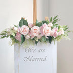 Artificial Flower Swag, Silk Rose Hydrangea Swag Arch Garland, Front Door Decorative Floral Swags, Wedding Arch Flowers, Rustic Artificial Floral Swag for Door Lintel (B)