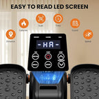 Under Desk Elliptical Machine, Quiet & Portable Electric Machine Seated Pedal Exerciser with Remote Control, Low-Impact Electric Leg Workout Machine with 12 Level Speeds Adjustable for Home Office