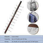 TOPIA HANGER 40 Hooks Belt Tie Hanger Space Saving for Closet, 2 in 1 Belt Ties Racks Max 60 Belts with 60 Ties Capacity, Curved with Flat Hooks for Belts,Ties,Bras,Closet Organizers and Storage CT70A