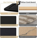 Bulletin Board, 23.5 X 17.5 inches Cork Board with 20 Pushpin, Felt Cork Board Notice Pin Board, Self-Adhesive Vision Board Mood Board Foldable Photo Board for Wall - Black