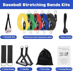 Baseball Resistance Trainer Coolrunner Exercise Bands, Training Aid for Baseball Softball Pitchers, Base Ball Stretching Bands with Interchangeable Grips to Build Arm Strength