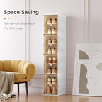 ANTBOX Shoe Organizer Storage Box, Portable Folding Shoe Rack for Closet with Magnetic Clear Door,Large Sneaker Cabinet Bins Sturdy Easy Assembly 8 Layers-8 Grids