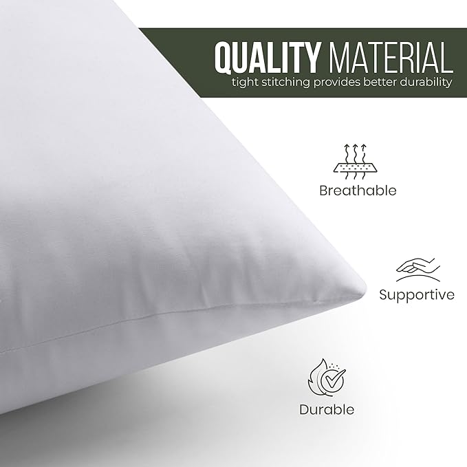 Utopia Bedding Throw Pillows (Set of 1, White) – 16 x 16 Inches Down Alternative Pillows for Bed, Sofa, and Couch - Fluffy Decorative Stuffer Pillow for Indoors & Outdoors