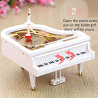 Hvogvok Ballerina Music Box，Piano Music Box for Women Girls White Valentine's Day Present Mechanical Classical Ballet Girl Dancing Music Box Birthday Present