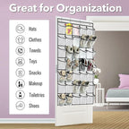 homyfort 35 Large Pocket Over the Door Shoe Organizer, Extra Sturdy Oxford Fabric Hanging Shoe Rack for Door Closet, Wall Mesh Shoe Storage Holder for Mens Women Shoes (White)