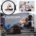 Pilates Equipment 15" Pilates Ring Plus, Pilates Kit for Home Workouts, Pilates Essentials Kit for Women with Pilates Ring and Ball Set, Booty Bands, Figure 8 Resistance Band, Yoga Band