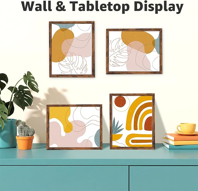 Giftgarden 8x10 Picture Frame Set of 18, Lightweight 8 by 10 Frames Bulk for Gallery Wall Photo Hanging and Tabletop Display, Rustic Brown