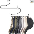 Mkono Hat Organizer for Baseball Caps Metal Hat Rack for Closet Set of 2 Hat Hangers Baseball Cap Holder Hat Storage Organizer Holds 20 Caps, Black