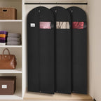 Syeeiex 72'' Long Dress Bags for Gowns, Garment Bags for Hanging Clothes, Dress Garment Bag, Garment Covers with Clear Window for Prom Dresses,Formal Gowns,Long Winter Coats,Evening Dress(3 Pack)