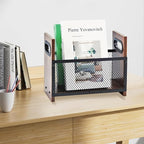 Magazine Holder, Desktop Magazine Rack File Holder Organizer Rustic Storage Basket for Magazines, Books, Newspapers, Tablets (Small)