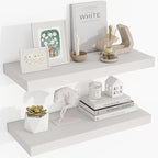 Acovy 24 Inch Floating Shelves, 24"x9.25"x1.5" Inch Deep Floating Shelves for Wall, Wooden Shelves for Bathroom, Bedroom, Living Room, Cream White Oak, 2 Pieces