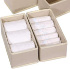DIOMMELL 6 Pack Foldable Cloth Storage Box Closet Dresser Drawer Organizer Fabric Baskets Bins Containers Divider with Drawers for Clothes, Underwear, Bras, Socks, Lingerie, Clothing