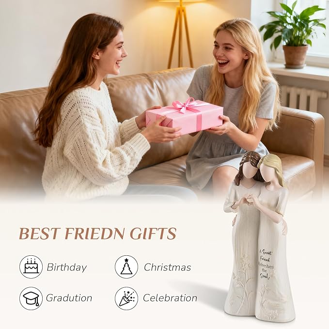 Storieme Best Friend Figurines - Friendship Bestie Gifts for Women - Christmas Birthday Gifts for Sisters from Sister