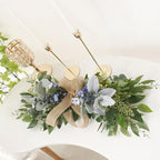 Artificial Eucalyptus Swag with Daisy Flower 25.6in Greenery Swag with Bow and Flocking Leaves Berries Farmhouse Decorative Swag for Home Wedding Wall Door Decor