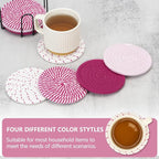 Coasters for Drinks Absorbent, Coasters Set of 4 - Color, 8 Pack Pink Coaster for Desk, House Essentials for New Home, Kitchen and Dining Coffee Table Decor, Modern Home Decor