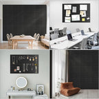 Large Cork Board Strips for Wall, 36" x 24" Black Bulletin Board, 6 Pack Fabric Wall Tiles with Pushpins, Adhesive Cork Board for Office, Sound Absorbing Bulletin Board Set for Home Music Class