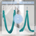 Aerial Silks Yoga Swing Set - 9/11 Yards Aerial Yoga Hammock Kit Anti-Gravity Flying for Fitness, Low/Non Stretch Nylon Tricot Fabric Hardware Included for Dance