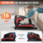 Under Desk Elliptical Machine with Remote Control, 16 Adjustable Speed Electric Ellipse Leg Exerciser Pro As Seen On TV for Senior, Portable Quiet Seated Pedal Exerciser